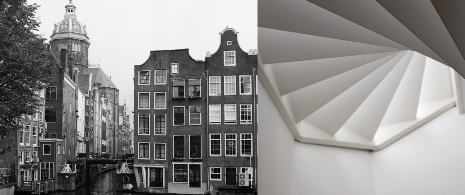 Gevel amsterdam en trappenhuis